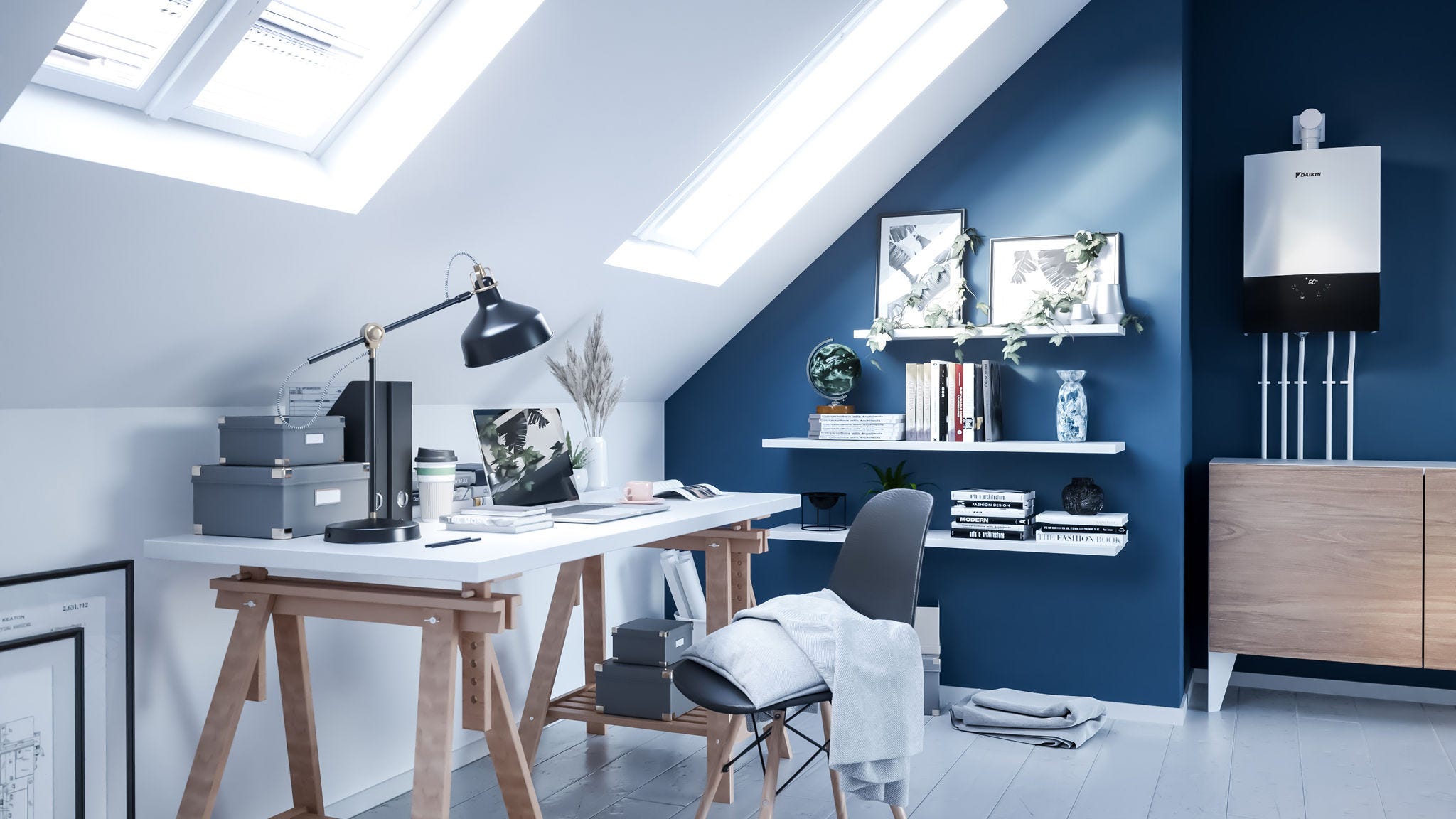 Вътрешно тяло на газов кондензен котел, монтирано в общежитие